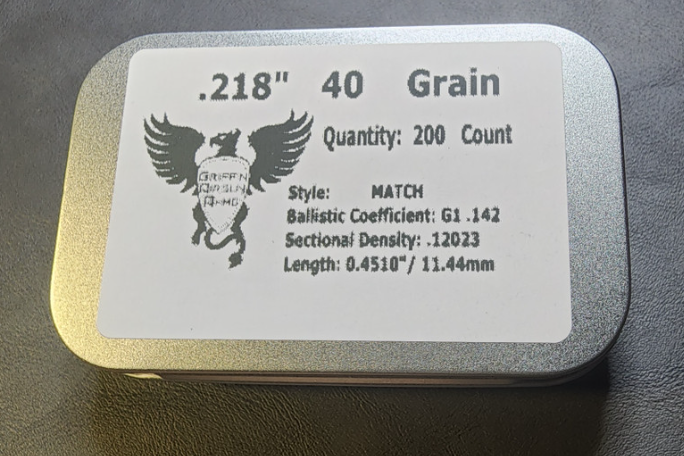 Griffin Slugs .22 Caliber .217/.218" 40gn Dish Base / MATCH 200 ct.
