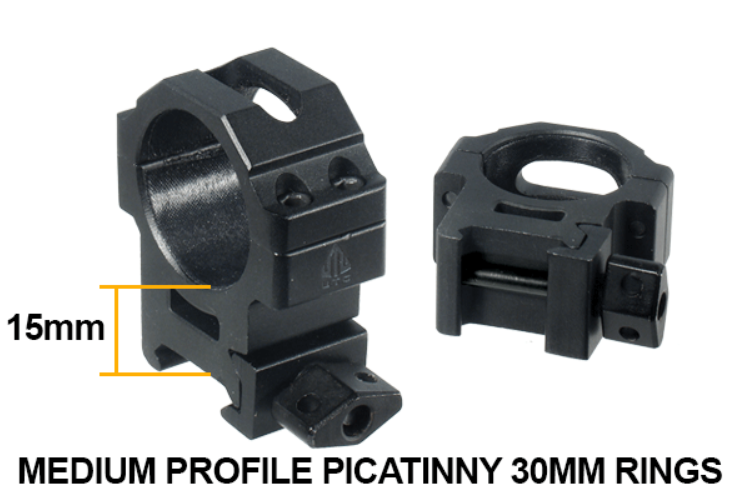 UTG® 30mm Picatinny Scope Rings, QD Twist Lock, Medium Profile - Image 2