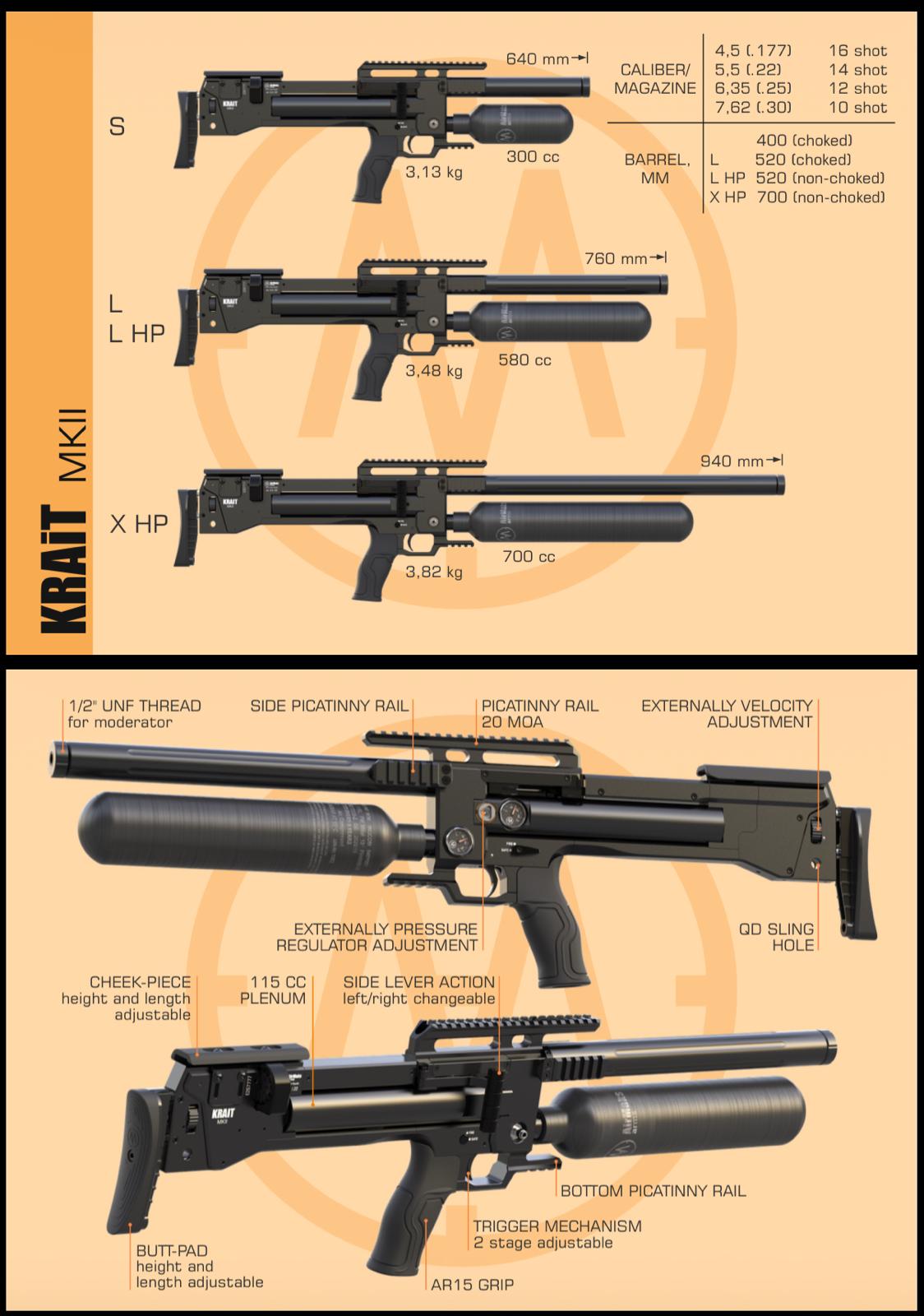 AirMaks Arms Krait MKII X HP 700mm Airgun - Image 4